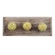 Yellow Brown Leaf Flower Etched Ceramic Wooden Hooks
